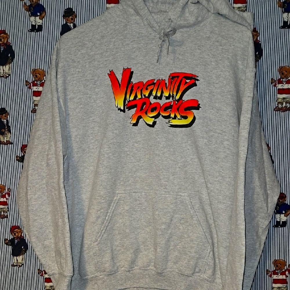 Danny Duncan Virginity Rocks Orange Gray Hoodie Medium